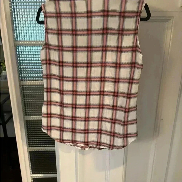 Maje women’s sleeveless snap down plaid shirt made in France size 2 - Picture 2 of 8